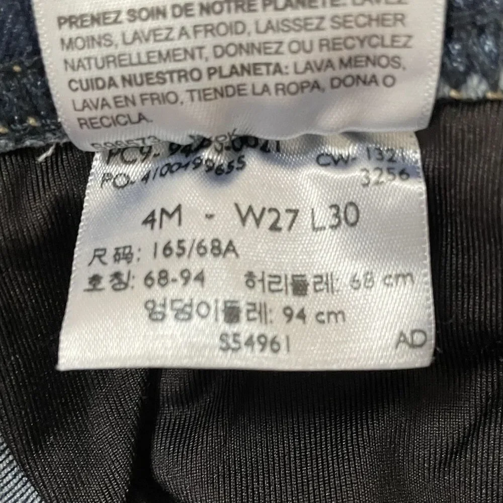 Levi Strauss Signature Pull On Skinny Jeans Women's Size 4 Blue Stretch 27‎ x 30